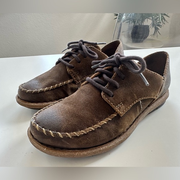 Born Thyra Rust Lace Up Moccasin Casual Shoe Suede Size 6 - Picture 5 of 8